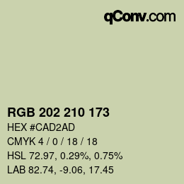 カラーコード: RGB 202 210 173 | qconv.com