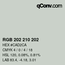 Color code: RGB 202 210 202 | qconv.com