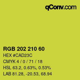 カラーコード: RGB 202 210 60 | qconv.com