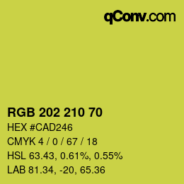 カラーコード: RGB 202 210 70 | qconv.com
