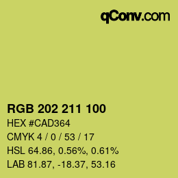 颜色代码: RGB 202 211 100 | qconv.com