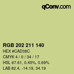 カラーコード: RGB 202 211 140 | qconv.com