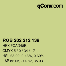 カラーコード: RGB 202 212 139 | qconv.com