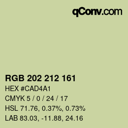 颜色代码: RGB 202 212 161 | qconv.com