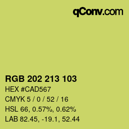 颜色代码: RGB 202 213 103 | qconv.com
