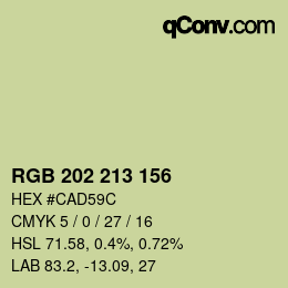 カラーコード: RGB 202 213 156 | qconv.com