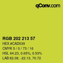 カラーコード: RGB 202 213 57 | qconv.com