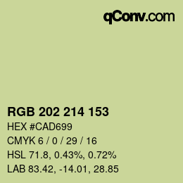 颜色代码: RGB 202 214 153 | qconv.com