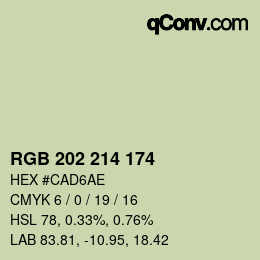 Farbcode: RGB 202 214 174 | qconv.com