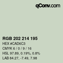 Farbcode: RGB 202 214 195 | qconv.com