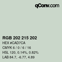 カラーコード: RGB 202 215 202 | qconv.com