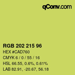 カラーコード: RGB 202 215 96 | qconv.com