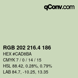 カラーコード: RGB 202 216.4 186 | qconv.com