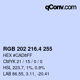 カラーコード: RGB 202 216.4 255 | qconv.com