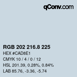 カラーコード: RGB 202 216.8 225 | qconv.com