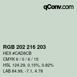 Color code: RGB 202 216 203 | qconv.com