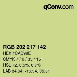 颜色代码: RGB 202 217 142 | qconv.com