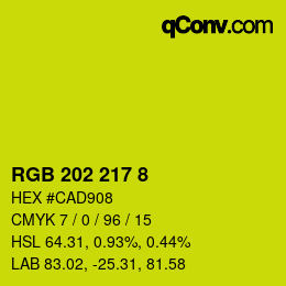 Código de color: RGB 202 217 8 | qconv.com