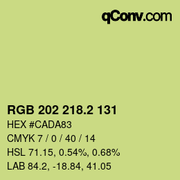 カラーコード: RGB 202 218.2 131 | qconv.com