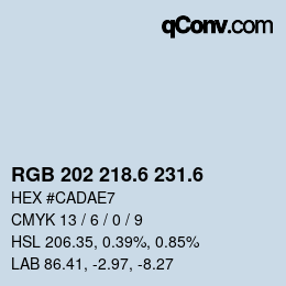 カラーコード: RGB 202 218.6 231.6 | qconv.com