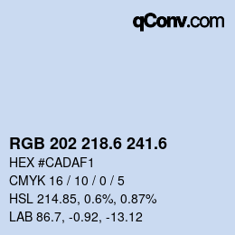 カラーコード: RGB 202 218.6 241.6 | qconv.com