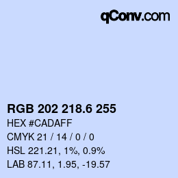カラーコード: RGB 202 218.6 255 | qconv.com
