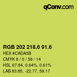 カラーコード: RGB 202 218.6 91.6 | qconv.com