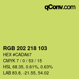 カラーコード: RGB 202 218 103 | qconv.com