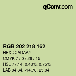 カラーコード: RGB 202 218 162 | qconv.com
