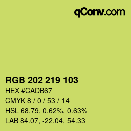 颜色代码: RGB 202 219 103 | qconv.com