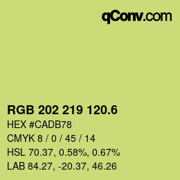 カラーコード: RGB 202 219 120.6 | qconv.com
