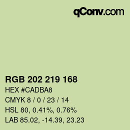 カラーコード: RGB 202 219 168 | qconv.com