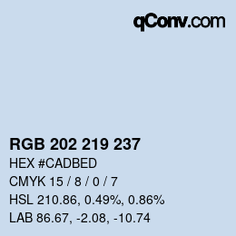 カラーコード: RGB 202 219 237 | qconv.com
