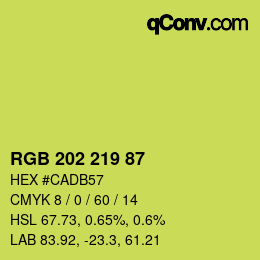 颜色代码: RGB 202 219 87 | qconv.com