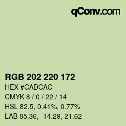 Color code: RGB 202 220 172 | qconv.com