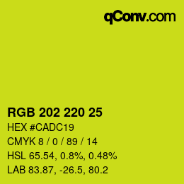 颜色代码: RGB 202 220 25 | qconv.com