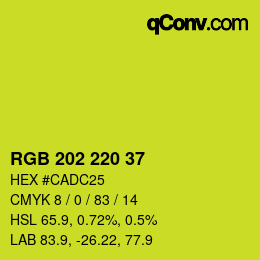 颜色代码: RGB 202 220 37 | qconv.com