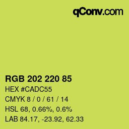 Color code: RGB 202 220 85 | qconv.com