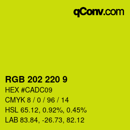 Color code: RGB 202 220 9 | qconv.com