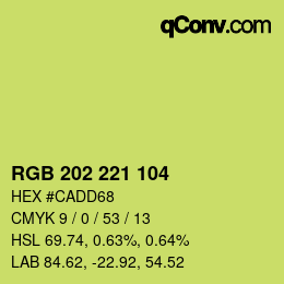 Color code: RGB 202 221 104 | qconv.com