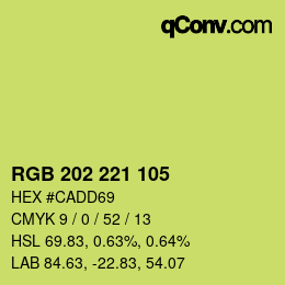 颜色代码: RGB 202 221 105 | qconv.com