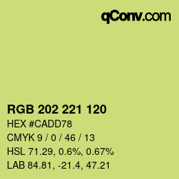 カラーコード: RGB 202 221 120 | qconv.com