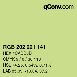 颜色代码: RGB 202 221 141 | qconv.com