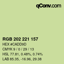 Farbcode: RGB 202 221 157 | qconv.com