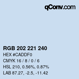 カラーコード: RGB 202 221 240 | qconv.com