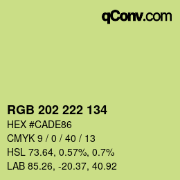 Color code: RGB 202 222 134 | qconv.com