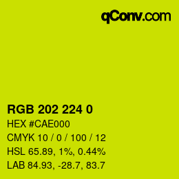 Color code: RGB 202 224 0 | qconv.com