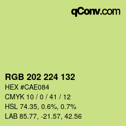 カラーコード: RGB 202 224 132 | qconv.com