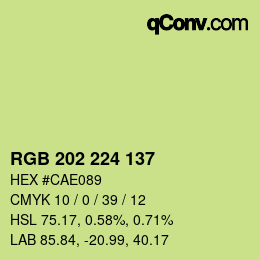 Color code: RGB 202 224 137 | qconv.com