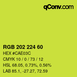 カラーコード: RGB 202 224 60 | qconv.com